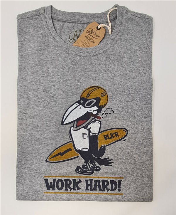 Work Hard T-Shirt à Manches Courtes Homme Heather Grey