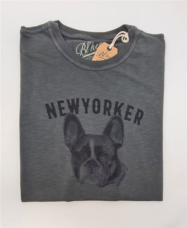 Men's Short Sleeve T-Shirt NY Bulldog Faded Black