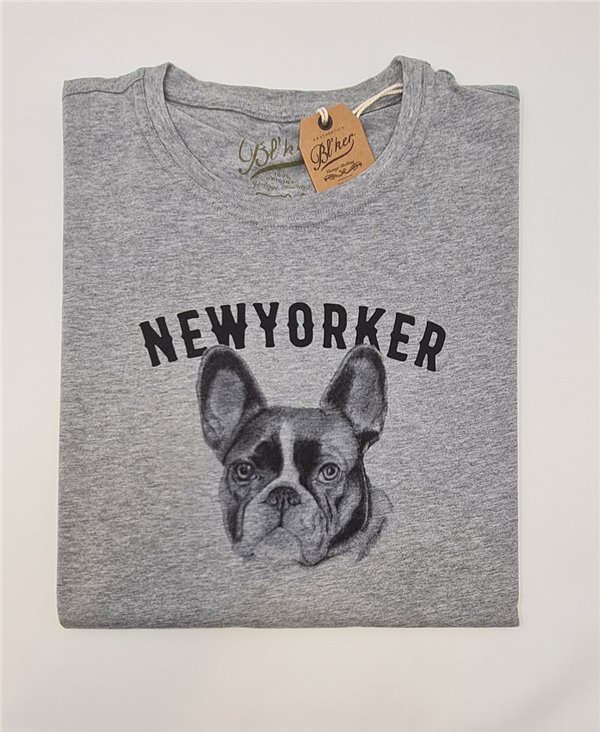 NY Bulldog T-Shirt à Manches Courtes Homme Heather Grey