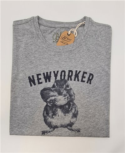 Herren Kurzarm T-Shirt New Yorker Chesnut Heather Grey