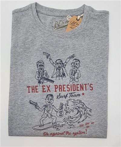 Ex President T-Shirt à Manches Courtes Homme Heather Grey