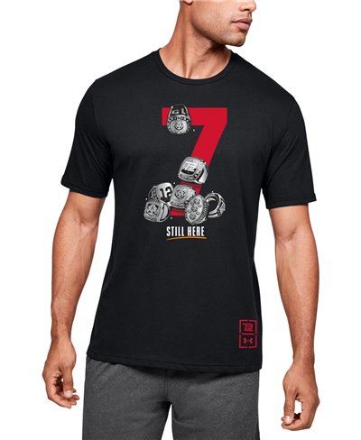 Herren Kurzarm T-Shirt UA TB12 7 Rings Black