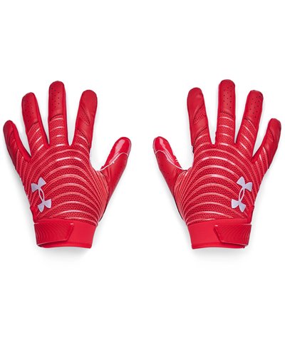 UA Blur Men's Football Gloves Red/Metallic Silver