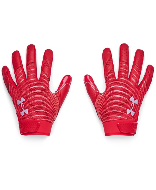 UA Blur Men's Football Gloves Red/Metallic Silver