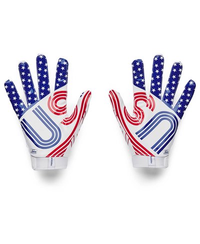 UA F7 Graphic Guantes Fútbol Americano para Hombre White/Royal