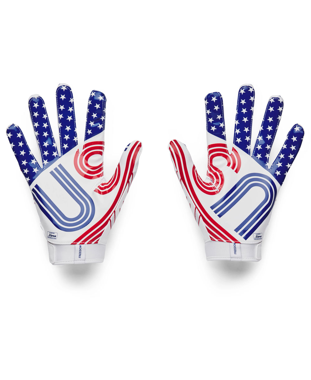 UA F7 Graphic Guantes Fútbol Americano para Hombre White/Royal