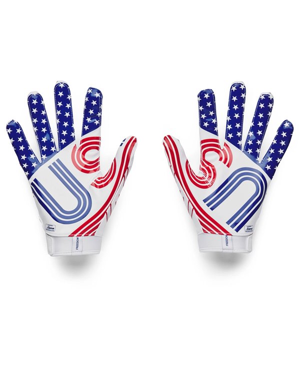 UA F7 Graphic Guanti Football Americano Uomo White/Royal