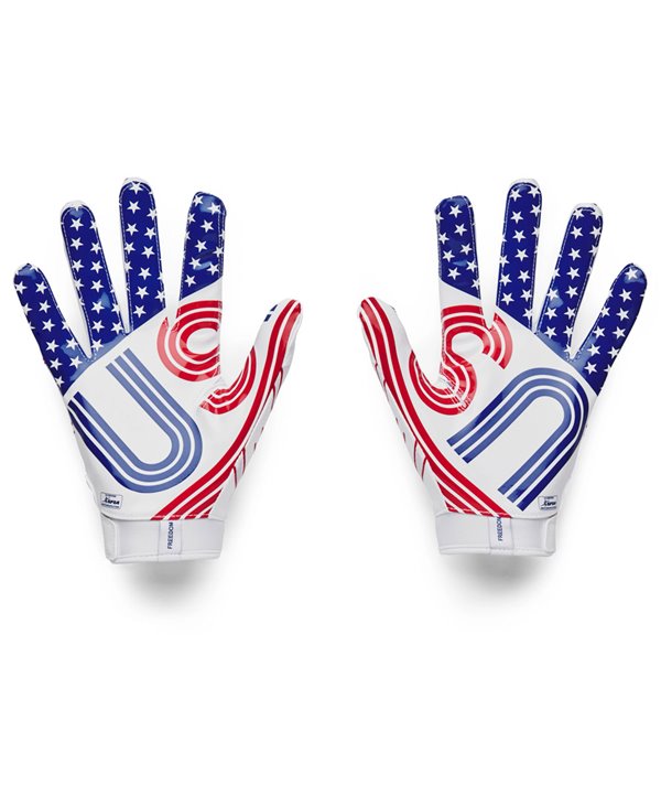 UA F7 Graphic Herren American Football Handschuhe White/Royal