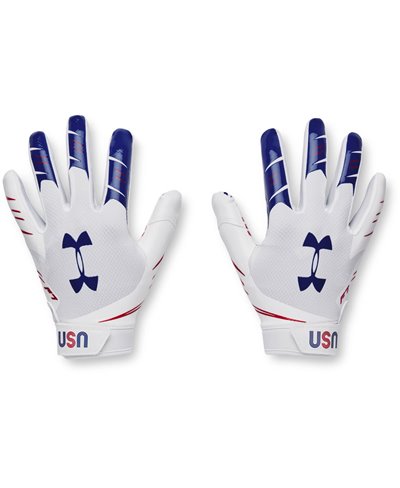 UA F7 Graphic Guanti Football Americano Uomo White/Royal