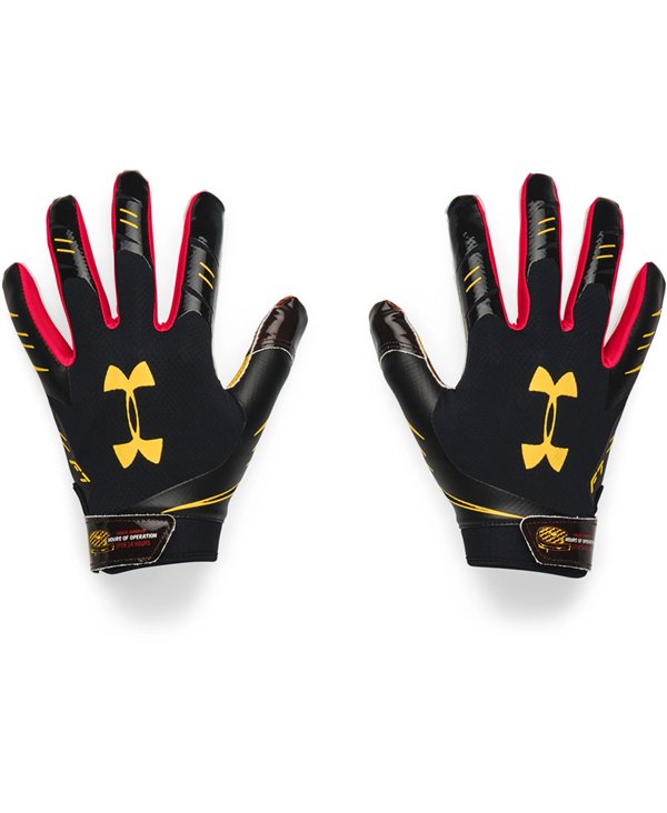 UA F7 Graphic Men's Football Gloves Black/Metallic Silver