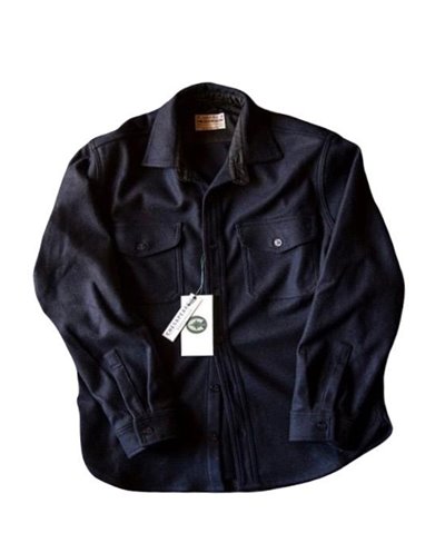 Men's Long Sleeve Wool Shirt CPO Navy/Blue