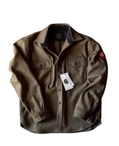 Men's Long Sleeve Wool Shirt Nixon Khaky Green