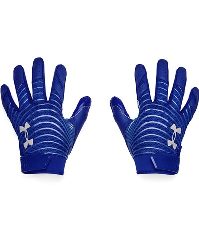 UA Blur Men's Football Gloves Royal/Metallic Silver