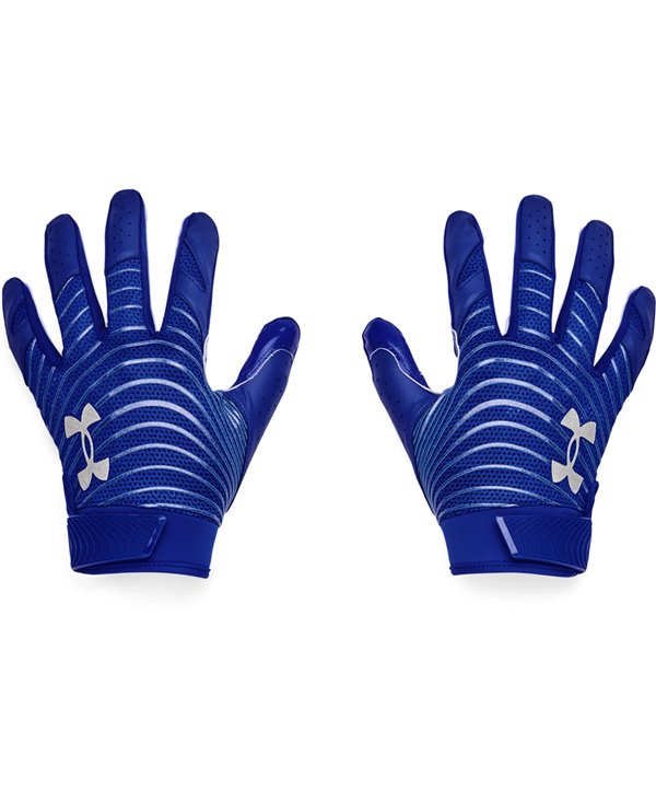 UA Blur Men's Football Gloves Royal/Metallic Silver