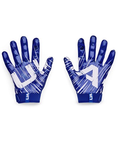 UA Blur Men's Football Gloves Royal/Metallic Silver