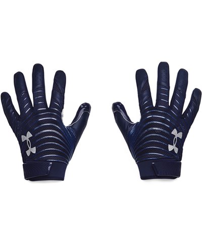 UA Blur Men's Football Gloves Midnight Navy/Metallic Silver