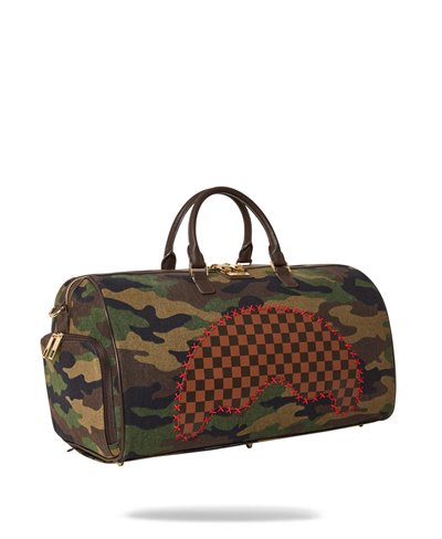 Sprayground Shark Shape Check Duffle Bag