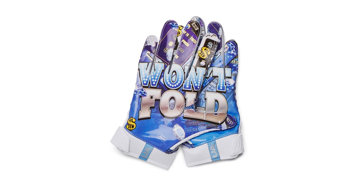 Under Armour UA Blur LE Men s Football Gloves White Carolina Blue