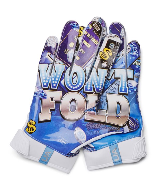 Under Armour UA Blur LE Men s Football Gloves White Carolina Blue