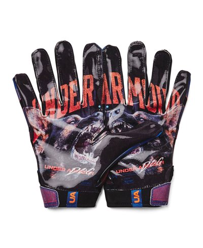 UA F8 Guanti Football Americano Uomo Black/White