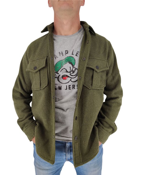 Adirondack Camicia di Lana Uomo Military Green