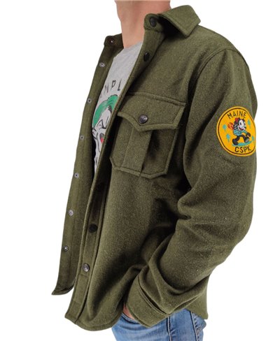 Adirondack Camicia di Lana Uomo Military Green