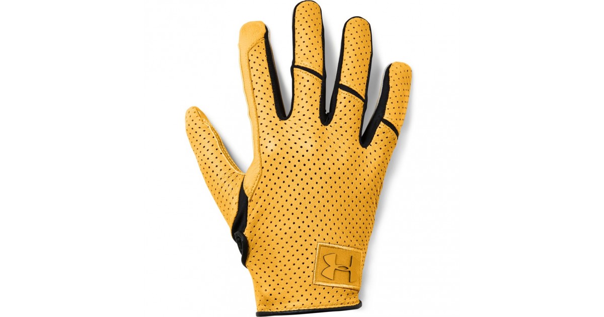 yellow under armour football gloves