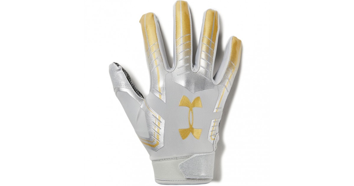 silver football gloves