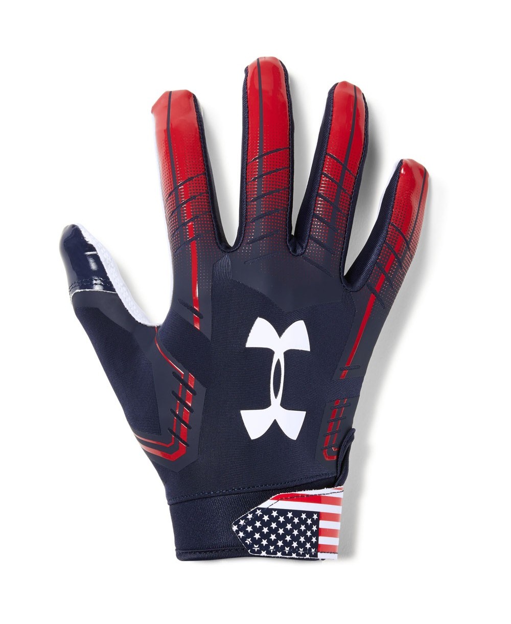 Under Armour F6 LE Men's American Football Gloves Midnight Navy/Roc...