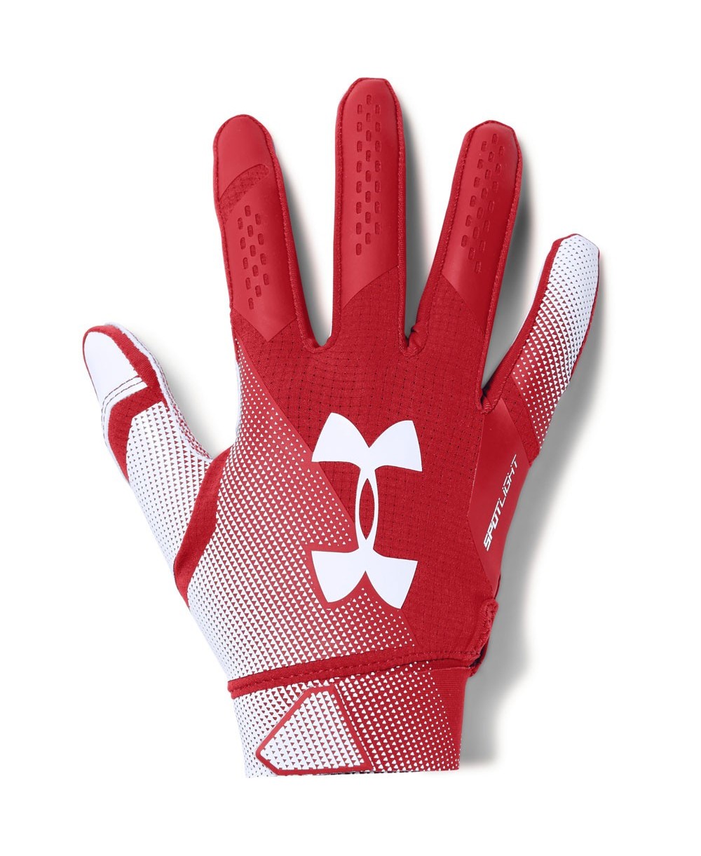 Under Armour Spotlight NFL Men's American Football Gloves Red/White