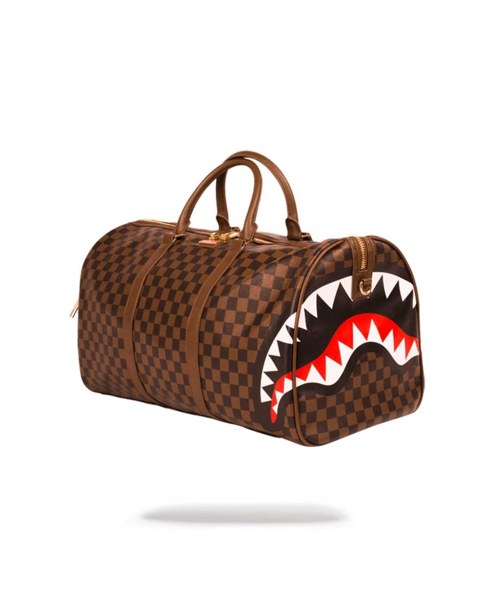 Sprayground Sharks in Paris Duffle Bag Brown
